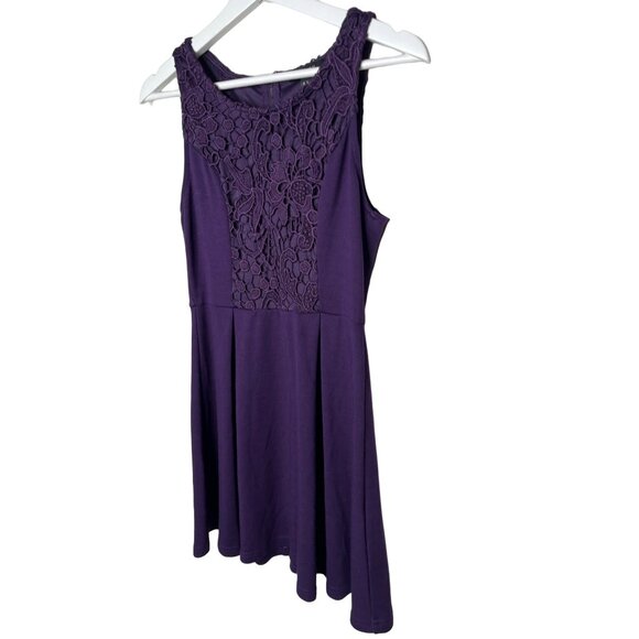 Forever 21 Purple Lace Sleeveless Mini Dress Size Small - Picture 11 of 11